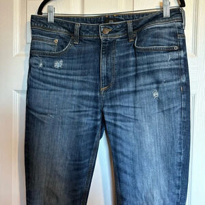 River Island men’s blue lightly distressed skinny jeans size 34
